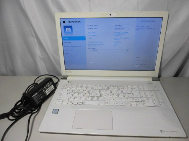 595 TOSHIBA PTE5DWP-RJA dynabook EX/56DW　Core i3 7100U 2.40GHz 4GB/BIOS〇