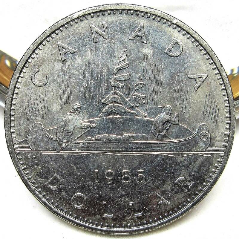 カナダ 1ドル 1985年 32.12mm 15.72g