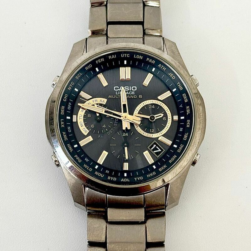 【H0511】CASIO カシオ LINEAGE リニエージ 電波ソーラー LIW-M610TDS チタン 腕時計 メンズ腕時計 稼動品