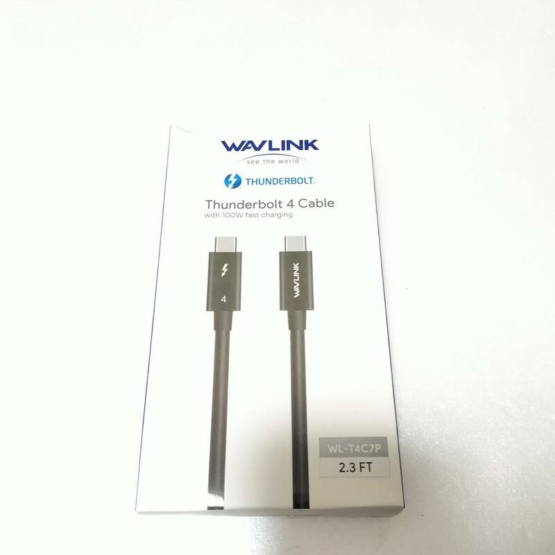 【1円オークション】 WAVLINK Thunderbolt 4 ケーブル 40Gbps データ転送、70cm（2.3フィート）USB-C ビデオケーブル TS01B001817