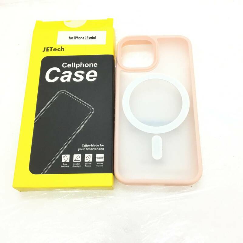 【1円オークション】 JETech iPhone 13 mini 5.4インチ用 マグネット ケース MagSafeに対応 薄型 耐衝撃 カバー ピンク TS01B001997