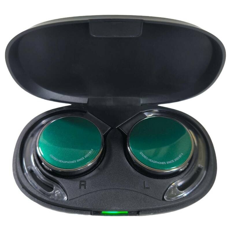 【1円オークション】耳掛け式ワイヤレスイヤホン BT-X グリーン Bluetooth5.3 軽量 ヘッドセット ENCノイズリダクション ARM0144