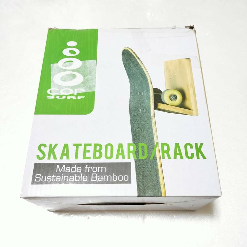 【1円オークション】 COR Surf 木製竹スケートボードラック 取り付けが簡単 環境に優しいスケートボードスタンド TS01B002272