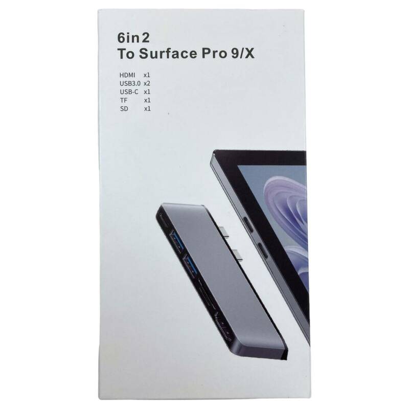 【1円オークション】Surface Pro 9/Pro X 6in2 ハブ HDMI USB3.0 USB-C TF SD ポート 変換ドック ARM0166