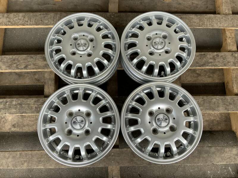 Weds VICENTE 04 12インチ 3.50B +45 4H PCD100 ハブ径約73mm 中古　4本　ヴィセンテ