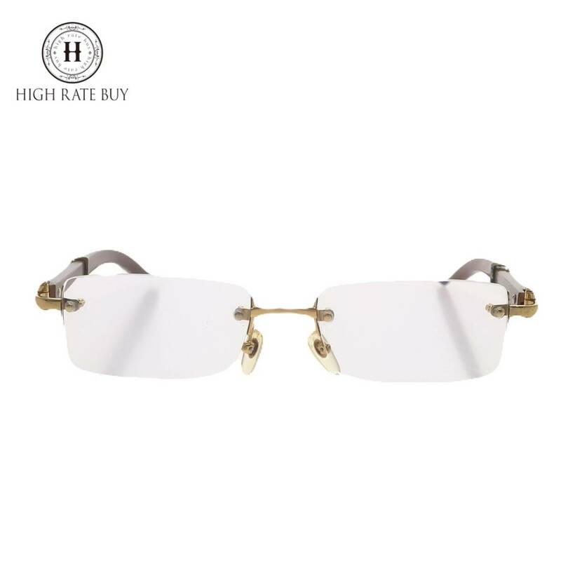 1円スタート Cartier カルティエ メガネ 眼鏡 めがね 53□18 138 アイウェア ブラウン ゴールド 度有り 服飾 小物 メンズ レディース