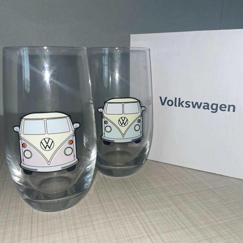 即決！未使用■Volkswagen フォルクスワーゲン　オリジナル　カラーチェンジ　グラス■ワーゲンバス　ペアグラス　非売品