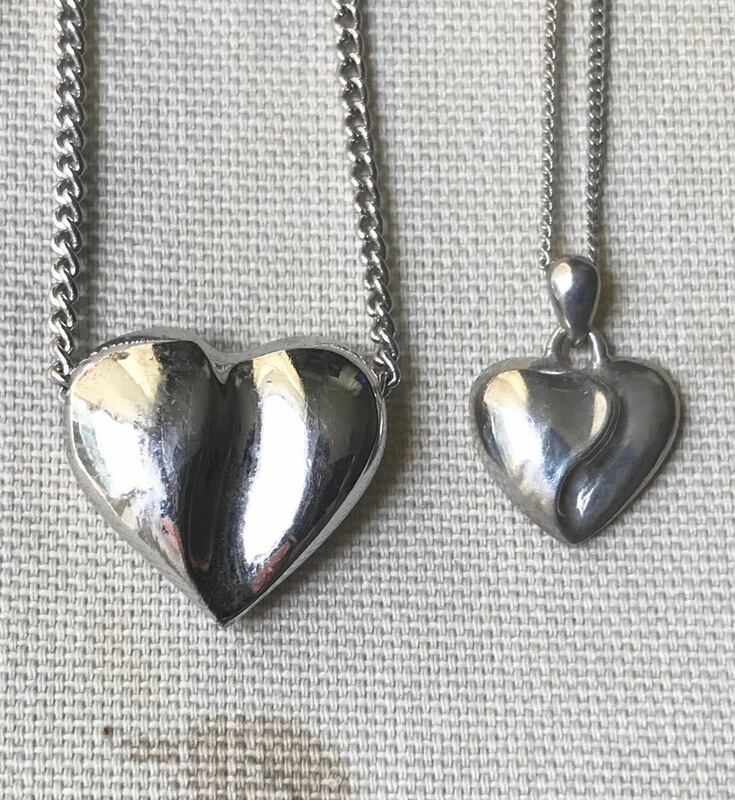 ② ハート HEART モチーフ 心臓 トランプ シルバー silver 925 スターリング 銀製 ペンダント ネックレス
