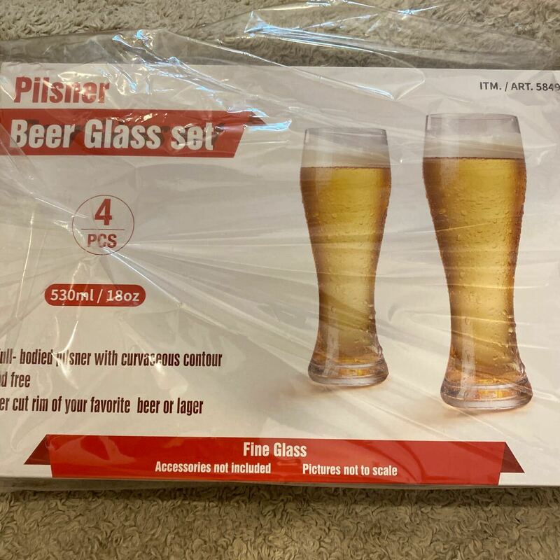 Pilsner ピルスナー　beer glass ビール　グラス　4個セット　530ml 18oz ゆうパック100サイズ