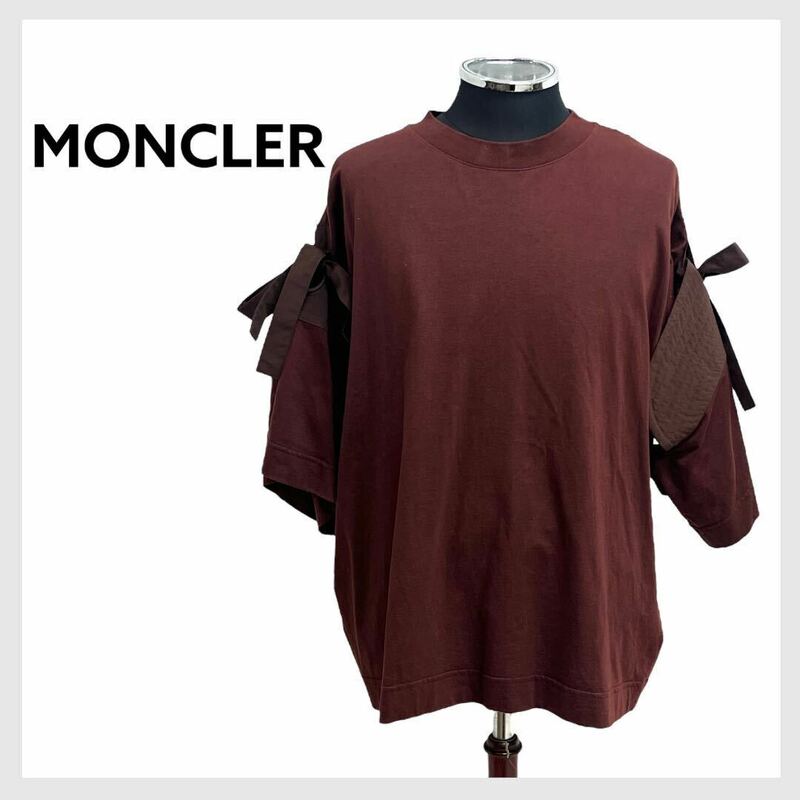 国内正規品 MONCLER GENIUS モンクレール ジーニアス 2モンクレール1952 袖リボン デザイン 半袖Tシャツ カットソー 8C701-00-V8117