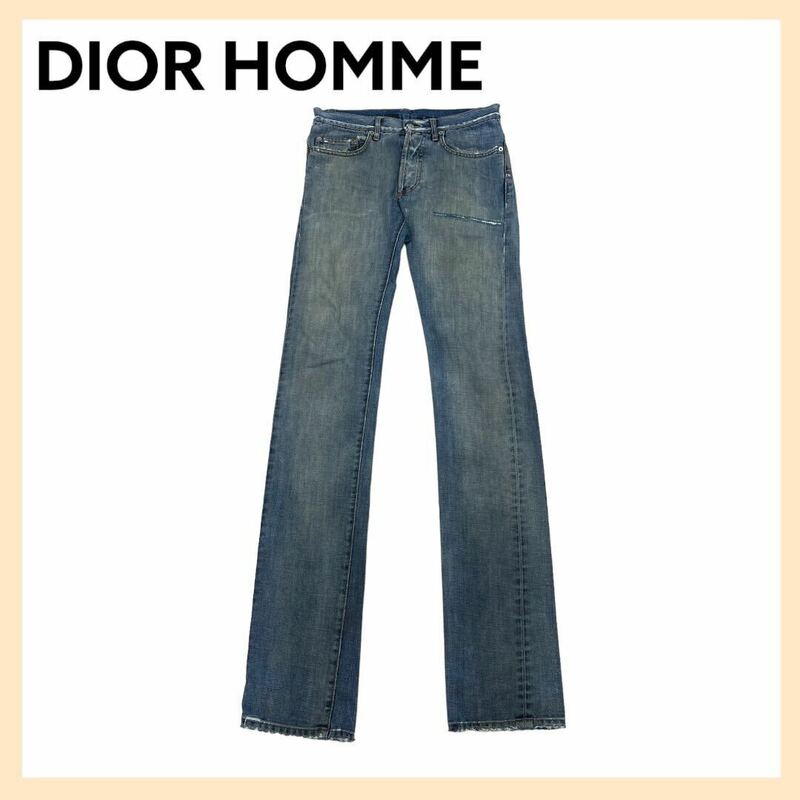 DIOR HOMME ディオールオム 08SS エディ期 シルバーコーティング加工 スリムデニムパンツ ジーンズ メンズ 8E3111740715