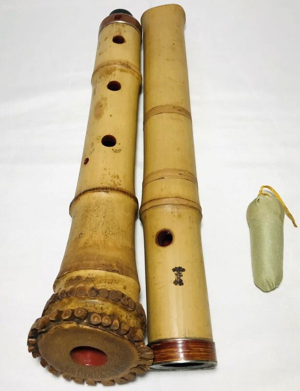 KGNY4010 琴古流 一尺九寸管 雲森 尺八 和楽器 木管楽器 現状品