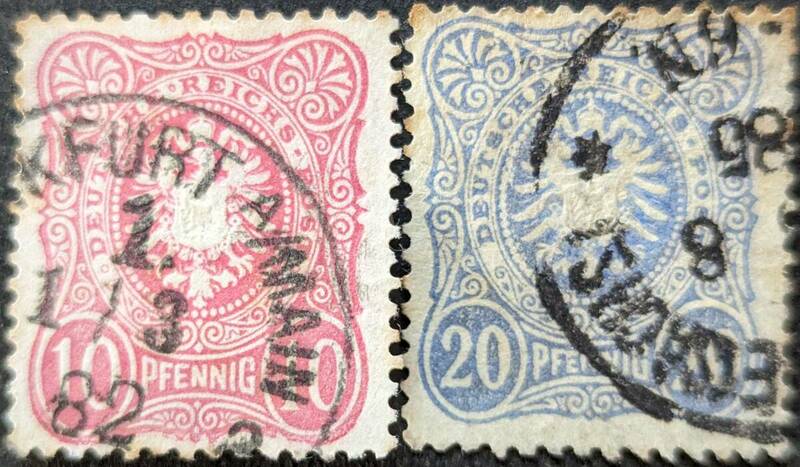 【外国切手】 ドイツ帝国 1875年01月01日 発行 決定的 - "PFENNIGE" の価値 消印付き