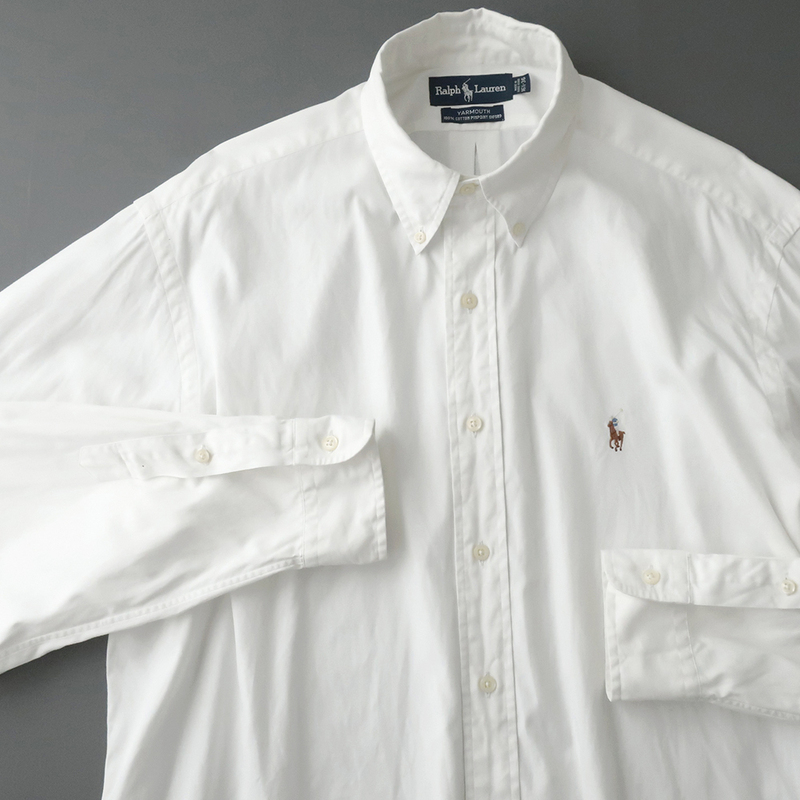 ラルフローレン サマーオックスフォードシャツ ボタンダウン カラーポニー刺繍 ホワイト(XL)