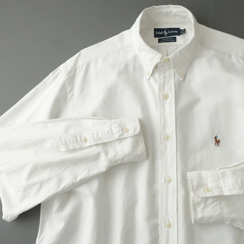 ラルフローレン オックスフォードシャツ ボタンダウン カラーポニー刺繍 ホワイト 16-1/2(XL)