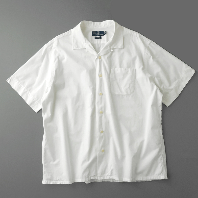POLO RalphLauren オープンカラー ボックスシャツ ANDY CAMP 綿100％ ホワイト(XL) アンディキャンプ