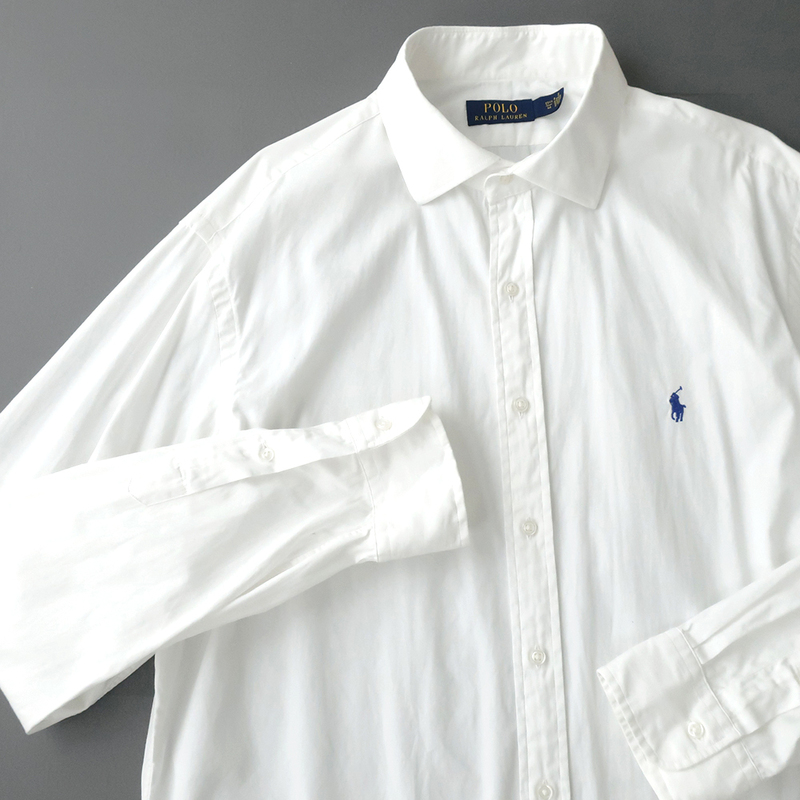 ラルフローレン サマーコットンブロード ボタンダウンシャツ ポニー刺繍 ホワイト 17(XXL)