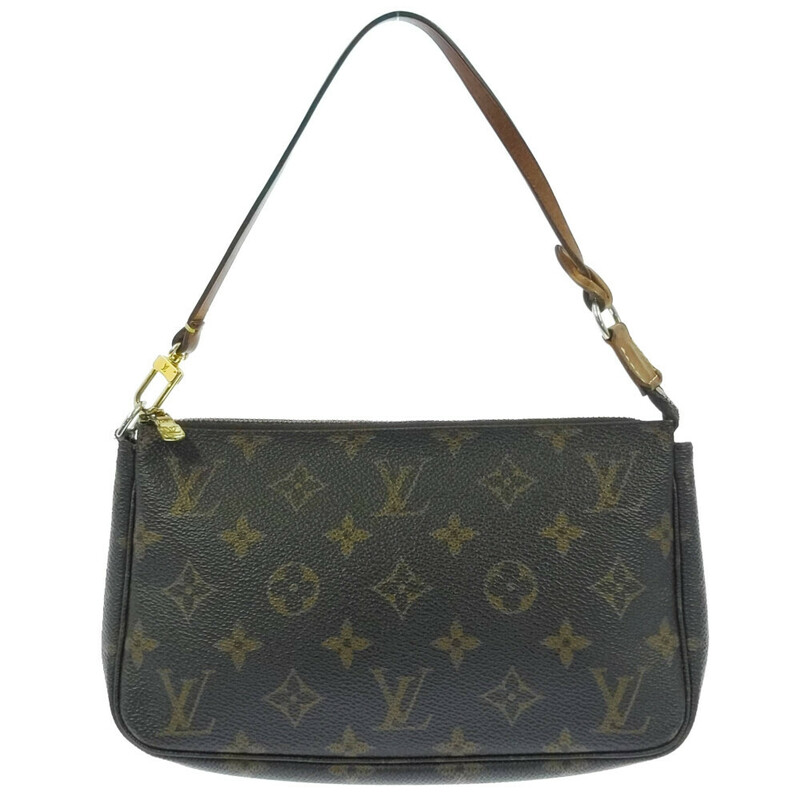 LOUIS VUITTON ルイヴィトン モノグラム ポシェットアクセソワール ハンドバッグ M51980 ブラウン B3 翌日配送可■514996