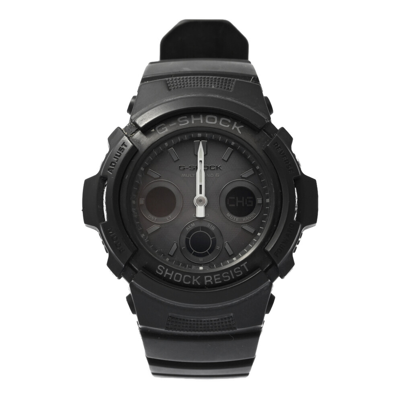 G-SHOCK ジーショック ソーラー時計 ラバーコード SS stainless steal 55.5g AWG-M100B ブラック B2 翌日配送可■515130