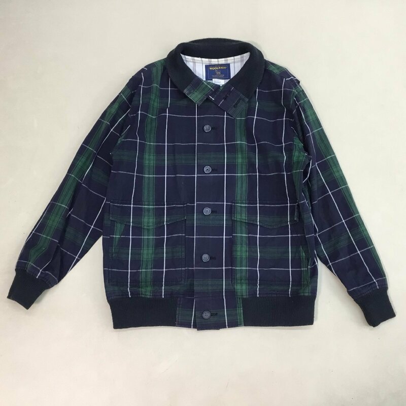 ■WOOLRICH ウールリッチ ドリズラージャケット スイングトップ チェック メンズ サイズ M グリーン×ネイビー /0.7kg■