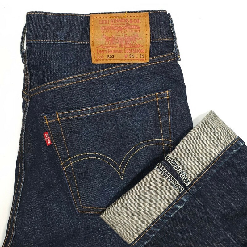 濃紺美品！Levi's リーバイス☆502 502-03 W34 ジーンズ ジーパン デニムパンツ スモールe 日本製 メンズ