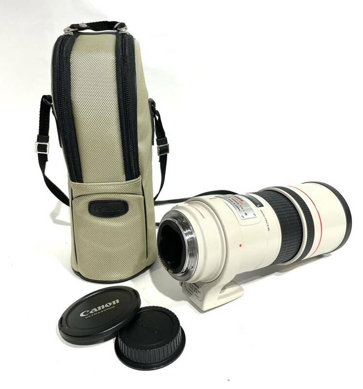 △bk-897 Canon LENS EF 300mm 1:4 L IS IMAGE STABILIZER キャノン ULTRASONIC ウルトラソニック カメラレンズ ケース付き(S157-5)