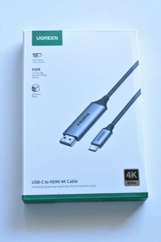 UGREEN USB Type C HDMI 変換ケーブル 4K@60Hz 1m ナイロン編み Thunderbolt 3 MacBook/Galaxy/Huawei/Surface Go/Chromebook/など対応/S26