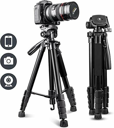【タイムセール】 ビデオカメラ／一眼レフカメラ／スマホ／タブレット対応可能 スマホ三脚 カメラ三脚 360°回転可能 170ｃｍ