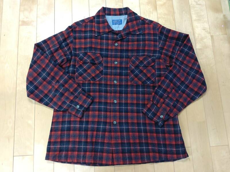 50S　ペンドルトン　PENDLETON　オンブレチェックウールシャツ　サイズＬ