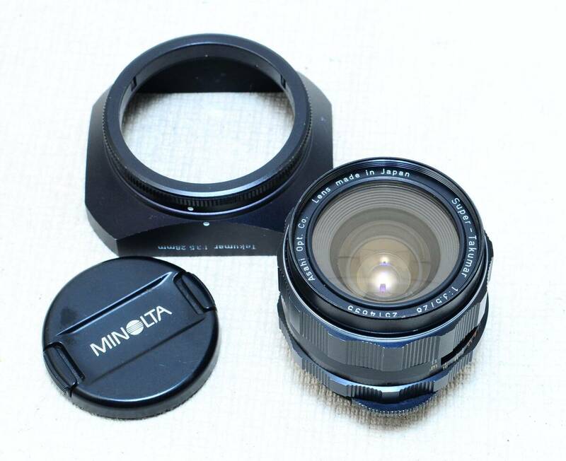 PENTAX SMCT 28㎜Ｆ3.5 広角レンズ　光学OK メタルフード付き