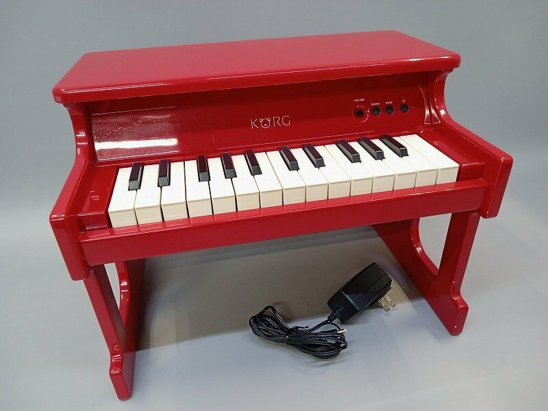 【動作確認済】 KORG tiny PIANO デジタルトイピアノ レッド 本体 ACアダプターのみ 現状品 ［1-2］No.2083