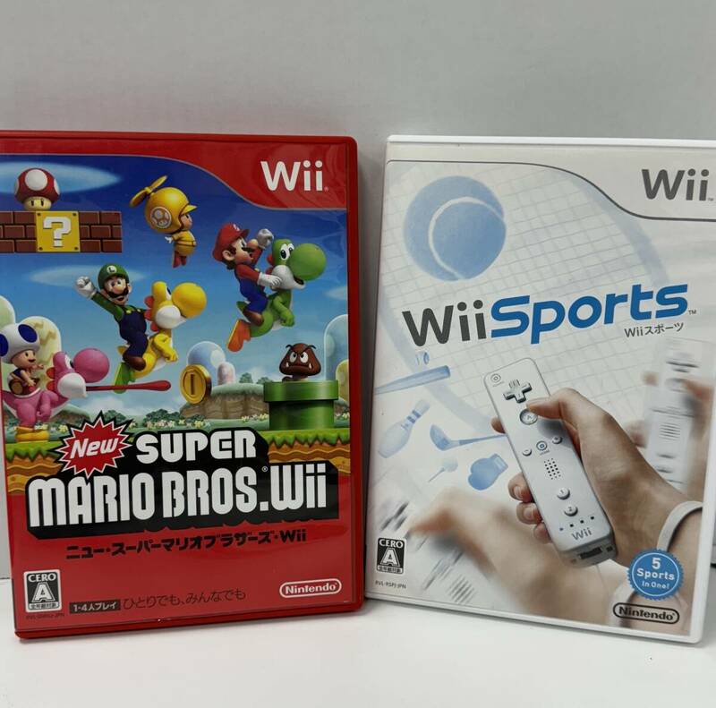 wii ソフト２本セット wiiスポーツ・ニュースーパーマリオブラザーズ