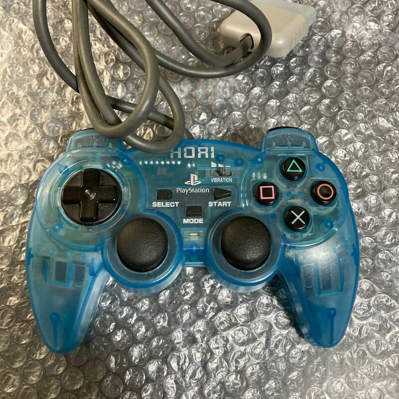 レトロゲームコントローラー HORI ANALOG SINDOU PAD スケルトンブルー 動作未確認