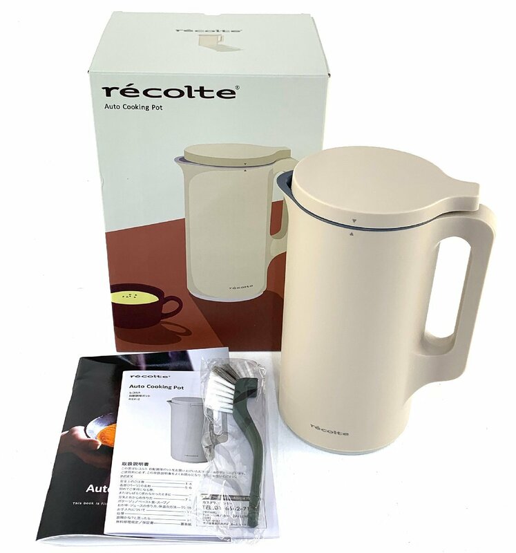 【中古・美品】レコルト Auto Cooking Pot 自動調理ポット RSY-2 クリームホワイト 600ml：