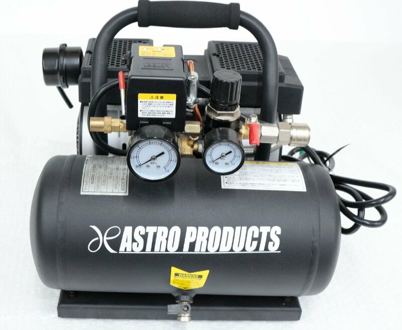 【中古・ジャンク品】ASTRO PRODUCTS AP縦型サイレントエアーコンプレッサー 6L SC035【通電確認のみ】°