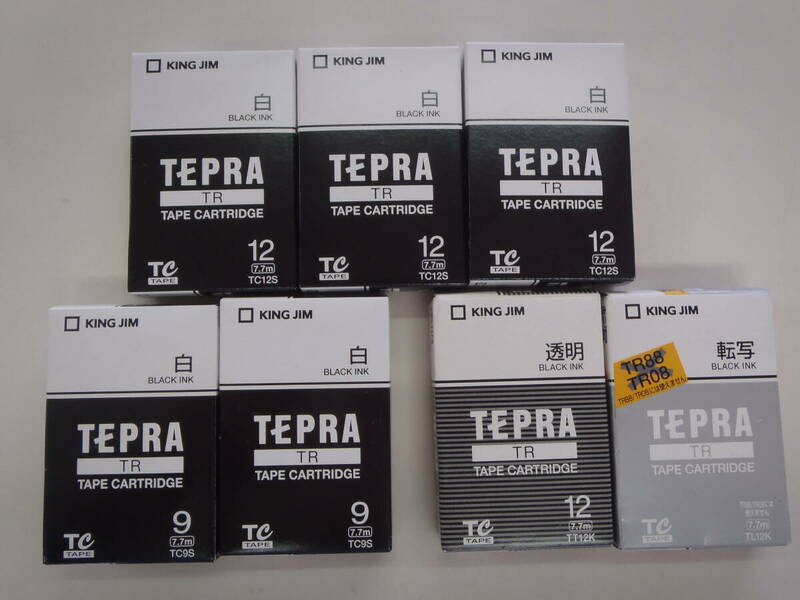 テプラ TAPE CARTRIDGE TR66用 TC12S 3巻、TC9S 2巻、TT12K 1巻、TL12K 1巻、他サービス3巻