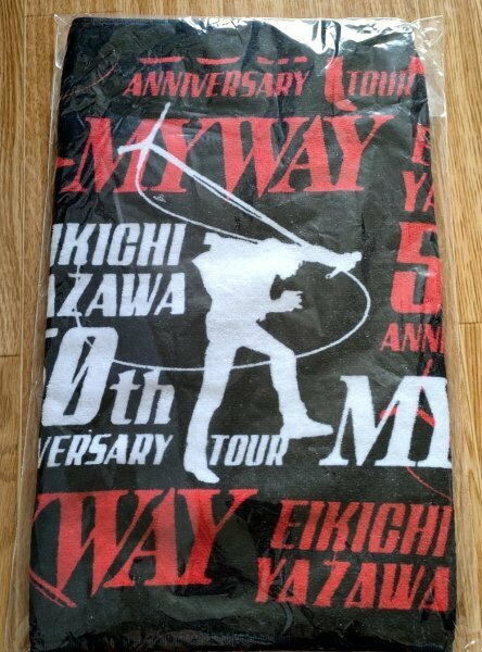 未開封品 矢沢永吉 フェイスタオル マイ・ウェイ/50th ANNIVERSARY TOUR MY WAY 2022/コンサート・ライブツアー/グッズ/記念品/G327071