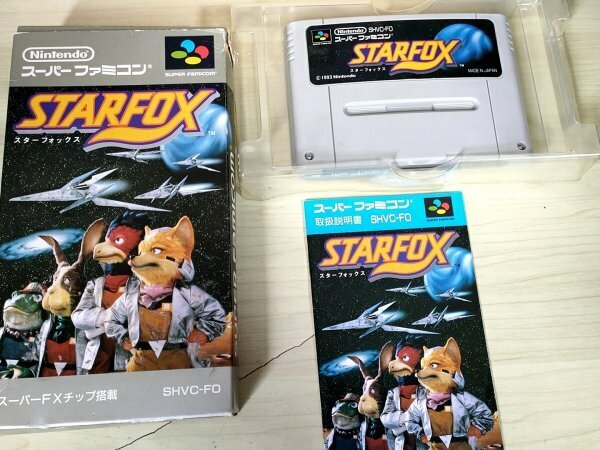 スターフォックス/Star Fox スーパーファミコン 取り扱い説明書＆箱付き 1993 任天堂/SFC/ゲームソフト/フライト3Dシューティング/G327068