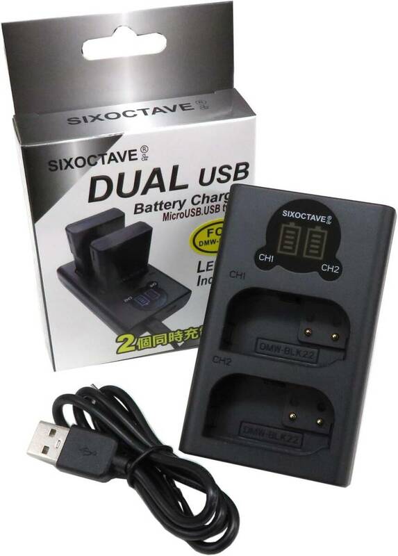 DMW-BLK22 用 デュアル USB-C 急速互換充電器 カメラ バッテリー チャージャー DMW-BTC15 DC-S5M2 DC-S5M2X S5Ⅱ S5ⅡX カメラ対応 B