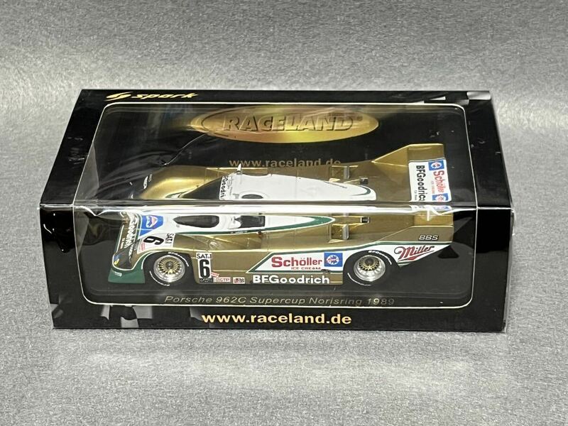 Spark RACELAND特注 1/43 ポルシェ962C #6 ジョンアンドレッティ 300個限定 Porsche 962C Supercup Norisring 1989 John Andretti RS1759
