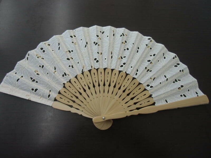未使用 玉川 扇子 フローレンス ホワイト 扇子セット Tamagawa Folding Fan