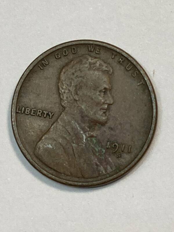 7 極美品　特年　1911年　s 1セントアメリカ コイン 1セント銅貨 USA US 1911 s 1c リンカーン1セント銅貨 1セント 外国コイン 