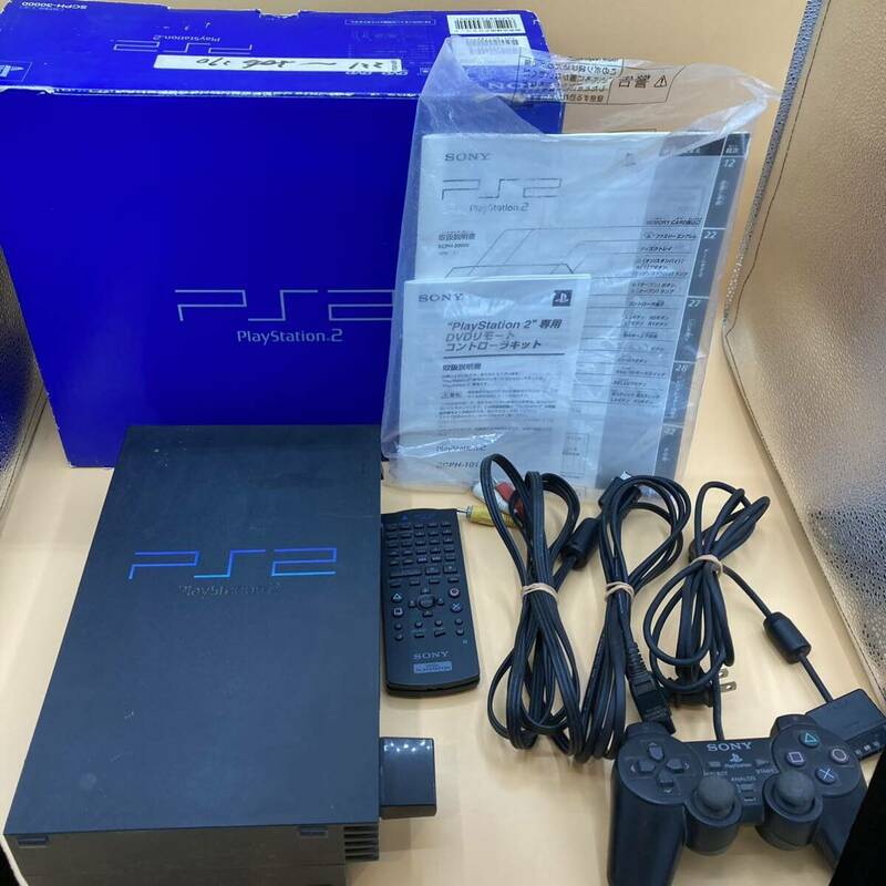 【3099】SONY PlayStation2 PS2本体 SCPH-30000 コントローラー 付属品 説明書 箱付き ジャンク品 動作未確認