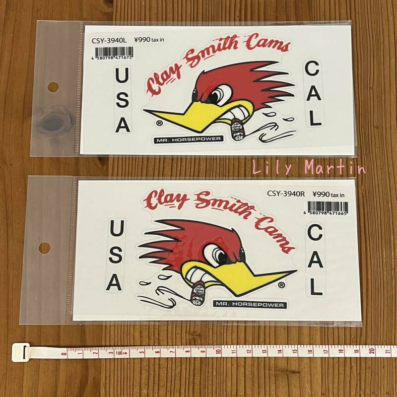 クレイスミス 左右各１枚の２枚セット カラー ステッカー デカール mooneyes ムーンアイズ 好きの方にも シール Clay Smith color