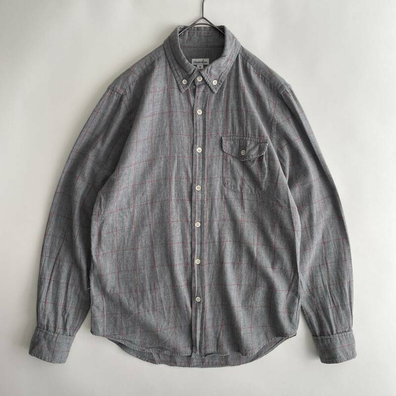 【米国製】steven alan -MADE IN USA- size/S (h) スティーブンアラン アメリカ製 ボタンダウン 長袖シャツ ワーク コットン BD SHIRT