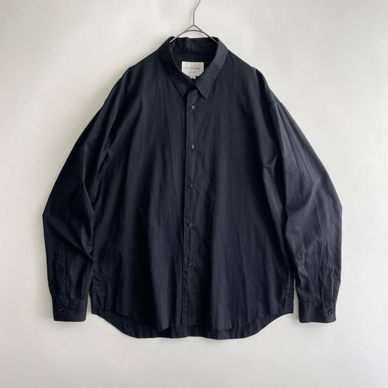 【美品】STILL BY HAND size/48 (jb) -Double Tailoring Shirt- 春夏 薄手 スティルバイハンド 長袖シャツ ダークネイビー 日本製 JAPAN