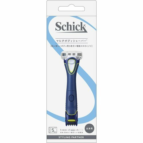 新品 Schick 5枚刃 青 男性用 vio スキンガード付き トリマー シ ボディ マルチ フィジカー シック 82