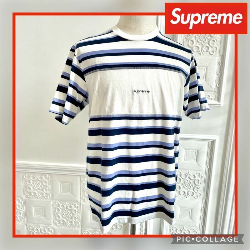 ◆新品◆Supreme Blocked Stripe S/S Top White M シュプリーム ブロックストライプ 半袖 ボーダー Tシャツ ホワイト トップス 白 20SS