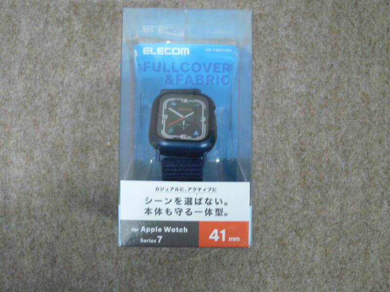 【未使用】ELECOM Apple Watch 41mm用フルカバーケース ファブリックバンド一体型 AW-21BBCFBNV