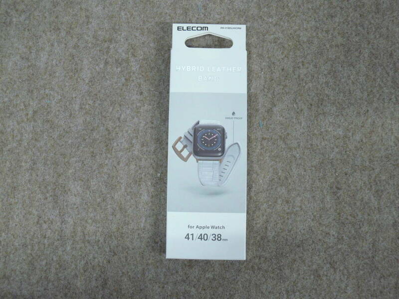 【未使用】ELECOM Apple Watch用ハイブリッドレザーバンド (41/40/38mm) AW-41BDLHVCRW